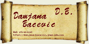 Damjana Bačević vizit kartica